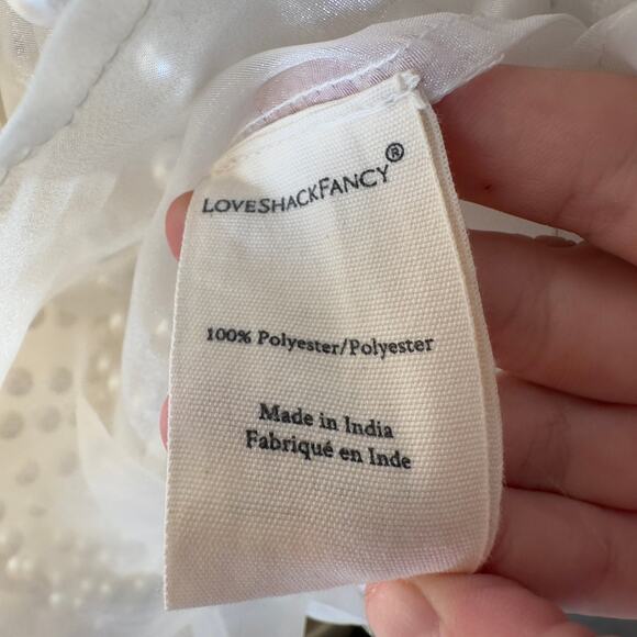 LoveShackFancy Kayana Pearl Embellished Mini Dress Ivory White - Picture 4 of 6